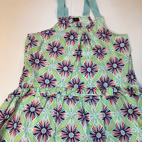 Tea Collection 100% Cotton Floral Sunburst Halter Hi-Low Dress 12Y - Picture 2 of 5